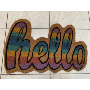 Lábtörlő "Hello" felirattal kókuszrost anyagból