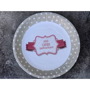 Fém tálca "Mit liebe gebacken! felirattal