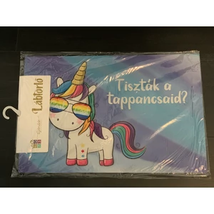 Lábtörlő Unicornis mintával "Tiszták a tappancsaid?"