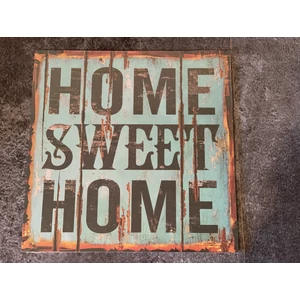 Fa falikép "Home sweet home" felirattal