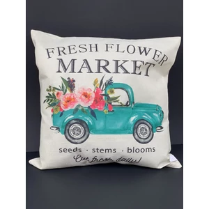 Párnahuzat "Fresh flower market" felirattal 2.0 másik verzió
