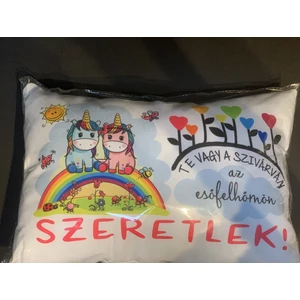 Párna /Te vagy a szivárvány az esőfelhőkön   Szeretlek/ felirat    Unicornisos