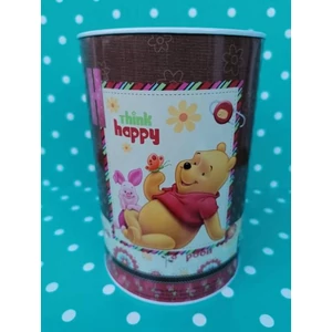 Fém persely, "Think Happy" felirattal és Micimackó és Malacka mintával