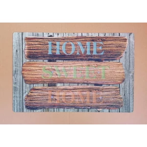 Lábtörlő fa mintával "Home, Sweet, home" felirattal
