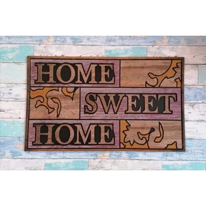 Lábtörlő fa kockákba írt " home sweet home" felirattal