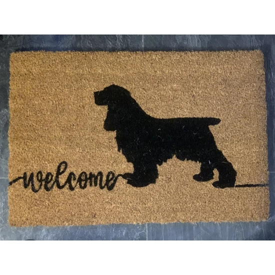 Kókuszrost lábtörlő /Welcome kutyával/