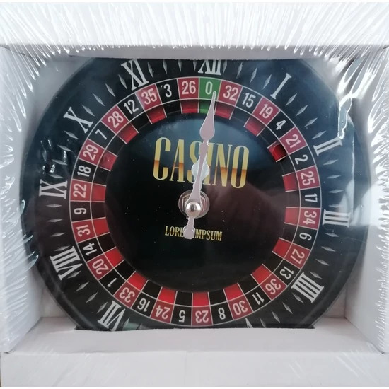Fali óra roulette mintával és üveg lappal