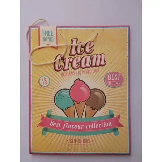 Dísztasak ICE CREAM felirattal és mintával