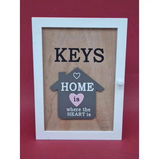 Kulcs tartó szekrényke "Home is where the heart is"