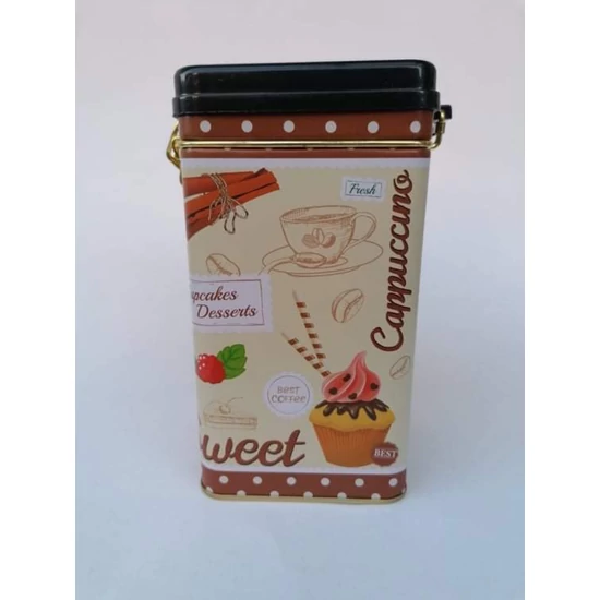 Csattos fém doboz "sweet,coffee" ,latte, + süti minta