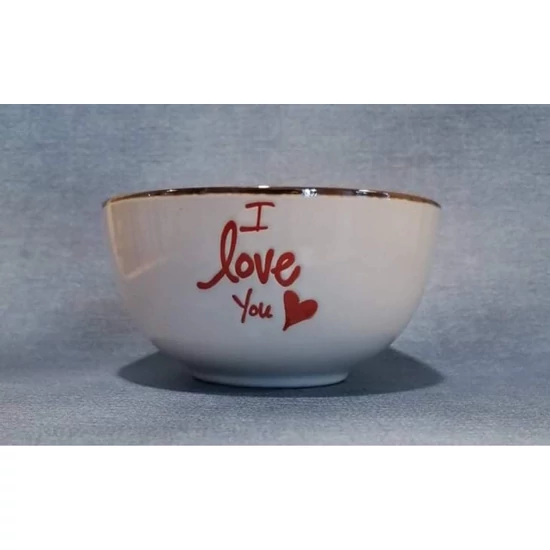 Műzlistál "I love You" piros felirattal