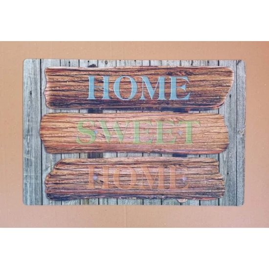 Lábtörlő fa mintával "Home, Sweet, home" felirattal