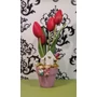 Kép 1/3 - Asztaldísz kézműves,egyedi termék tulipán cserépben