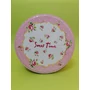 Kép 1/4 - Fém doboz kekszes  "Sweet Time" feliratos, rózsaszín- fehér pöttyös rózsa mintával díszítve