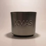 Kép 1/2 - Pezsgő színű kerámia hengerkaspó "XMAS" felirattal /kis méret/