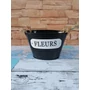 Kép 2/2 - Fém kaspó "Fleurs" felirattal